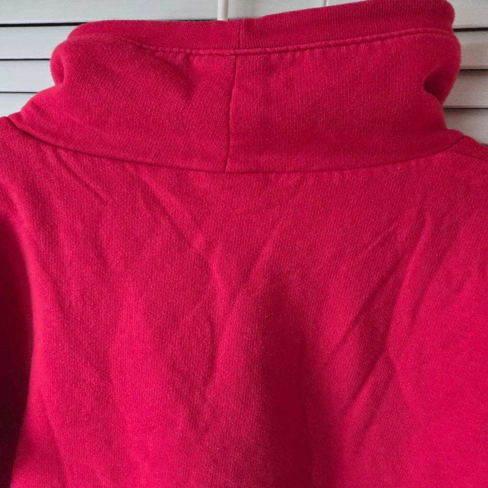 Pink Victoria's Secret Red and Black sherpa pullover cowel drawstring - Picture 8 of 9